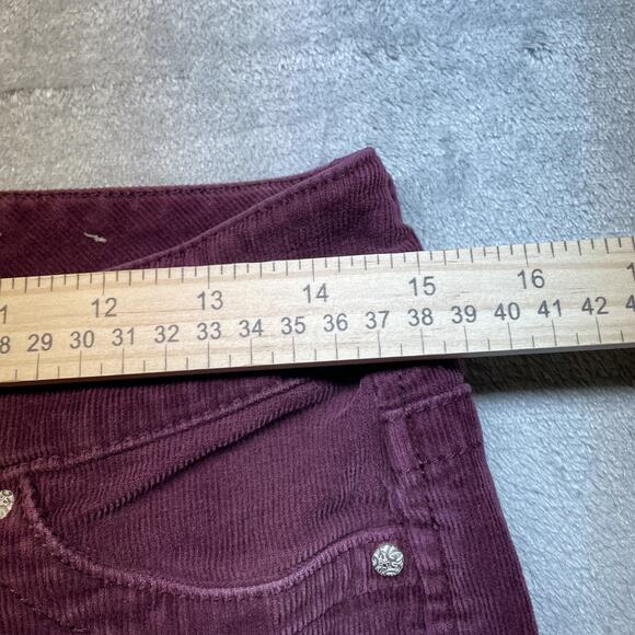 Maurices Women's Slim Wine Burgundy Corduroy Dress Mid Rise Pants Carrier Size M - Picture 8 of 10